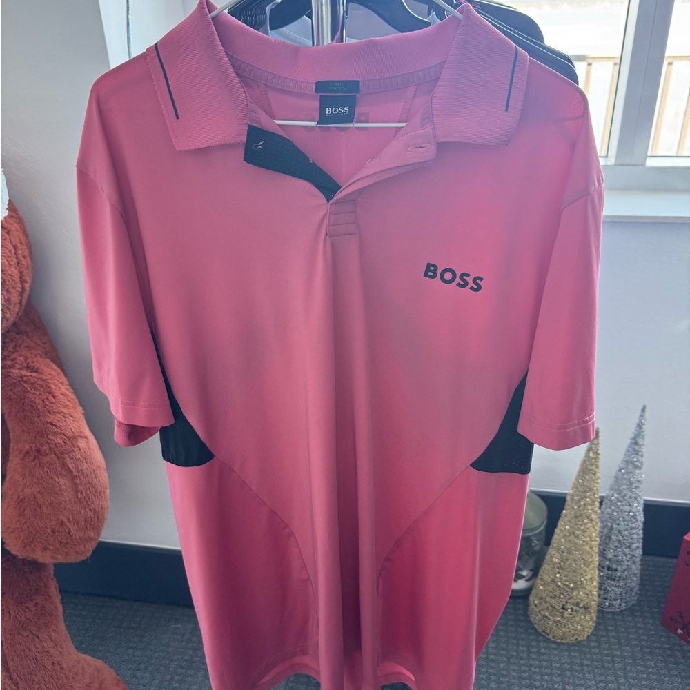 Men’s Boss Coral Pink Polo Size XXL - Picture 6 of 6